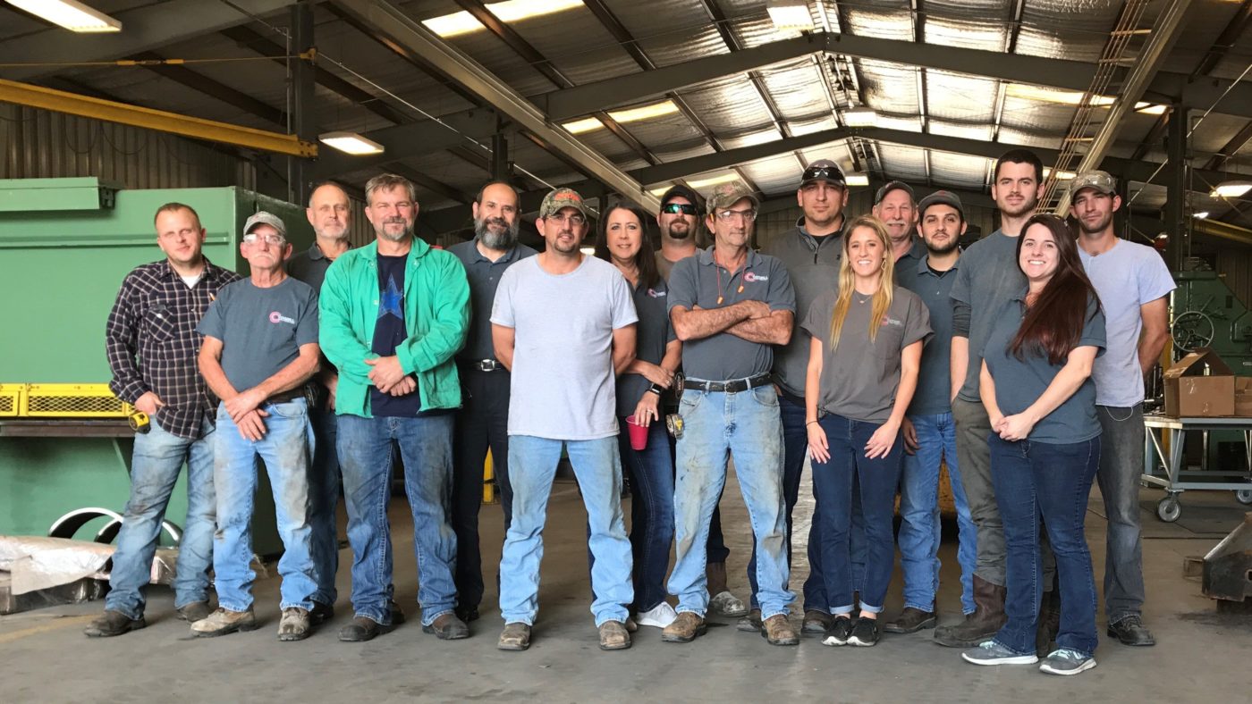 team cogbill construction sheet metal steel fabrication sheet roller plasma table welding setx industrial shop group picture industrial workers 